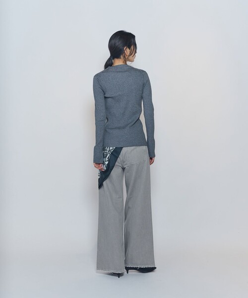 1er Arrondissement(プルミエアロンディスモン)の「ワイドリブスキニーカーディガン(カーディガン/ボレロ・レディース・グレー/ブラック・FREE)」の18枚目の写真