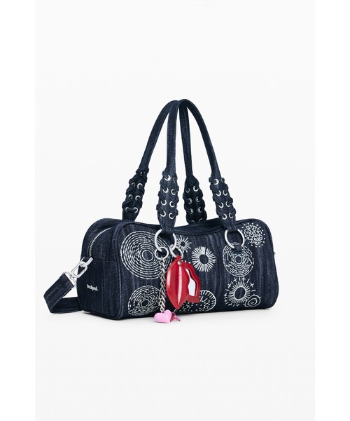Desigual(デシグアル)の「Embroidered Skull Denim Handbag / エンブロイダード スカル デニムハンドバッグ(ハンドバッグ・レディース・ブルー・FREE)」の1枚目の写真