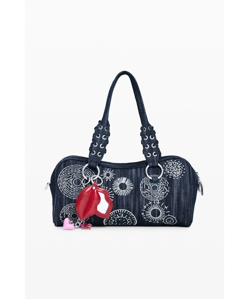 Desigual(デシグアル)の「Embroidered Skull Denim Handbag / エンブロイダード スカル デニムハンドバッグ(ハンドバッグ・レディース・ブルー・FREE)」の2枚目の写真