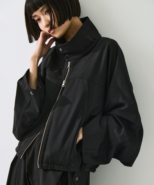 STUDIOUS(ステュディオス)の「【STUDIOUS/ステュディオス】Harrington Blouson/ハリントンブルゾン/軽量/マルチウェイ(ブルゾン・レディース・ブラック/ベージュ・FREE)」の2枚目の写真
