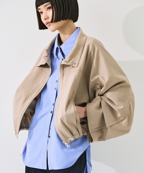 STUDIOUS(ステュディオス)の「【STUDIOUS/ステュディオス】Harrington Blouson/ハリントンブルゾン/軽量/マルチウェイ(ブルゾン・レディース・ブラック/ベージュ・FREE)」の14枚目の写真