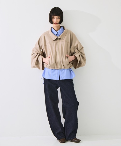 STUDIOUS(ステュディオス)の「【STUDIOUS/ステュディオス】Harrington Blouson/ハリントンブルゾン/軽量/マルチウェイ(ブルゾン・レディース・ブラック/ベージュ・FREE)」の11枚目の写真