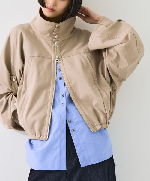 STUDIOUS(ステュディオス)の「【STUDIOUS/ステュディオス】Harrington Blouson/ハリントンブルゾン/軽量/マルチウェイ(ブルゾン・レディース・ブラック/ベージュ・FREE)」の15枚目の写真