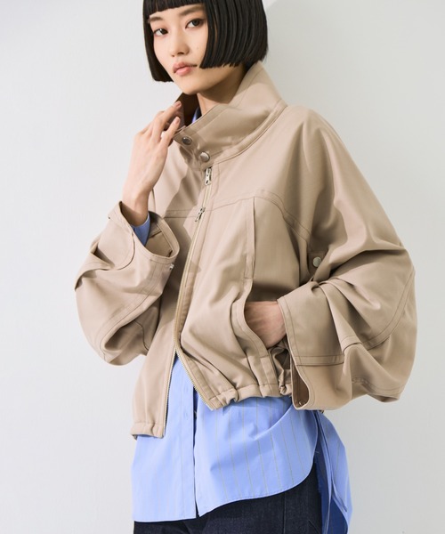 STUDIOUS(ステュディオス)の「【STUDIOUS/ステュディオス】Harrington Blouson/ハリントンブルゾン/軽量/マルチウェイ(ブルゾン・レディース・ブラック/ベージュ・FREE)」の16枚目の写真