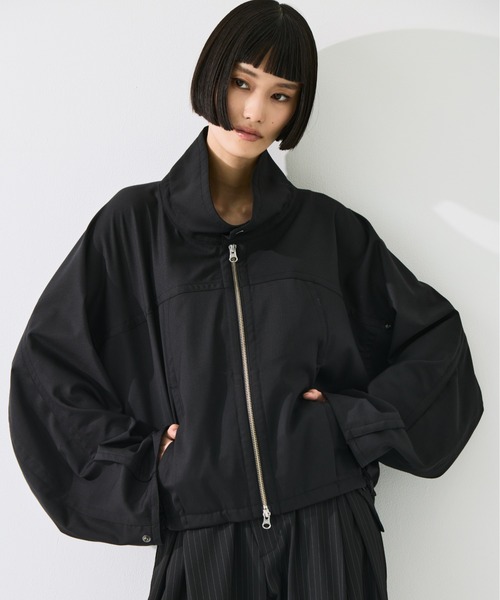 STUDIOUS(ステュディオス)の「【STUDIOUS/ステュディオス】Harrington Blouson/ハリントンブルゾン/軽量/マルチウェイ(ブルゾン・レディース・ブラック/ベージュ・FREE)」の7枚目の写真