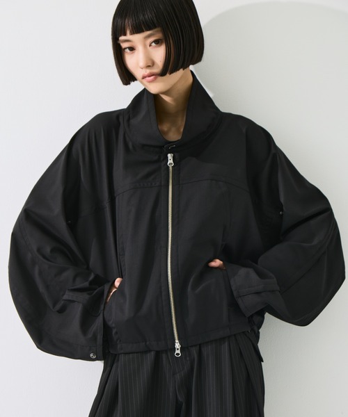 STUDIOUS(ステュディオス)の「【STUDIOUS/ステュディオス】Harrington Blouson/ハリントンブルゾン/軽量/マルチウェイ(ブルゾン・レディース・ブラック/ベージュ・FREE)」の5枚目の写真