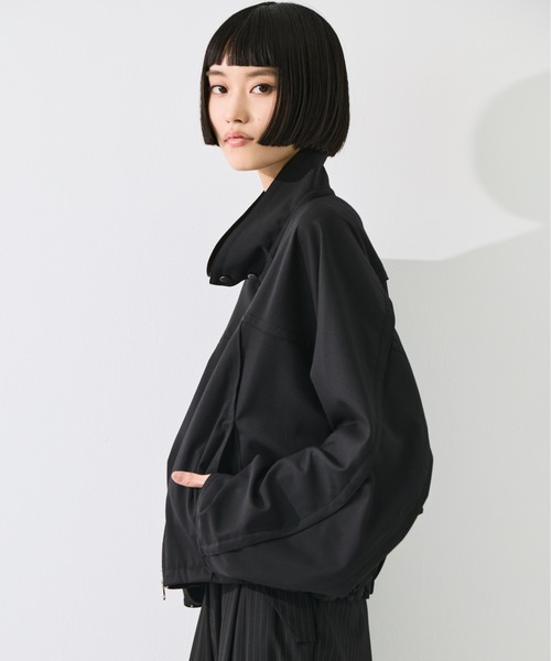 STUDIOUS(ステュディオス)の「【STUDIOUS/ステュディオス】Harrington Blouson/ハリントンブルゾン/軽量/マルチウェイ(ブルゾン・レディース・ブラック/ベージュ・FREE)」の8枚目の写真