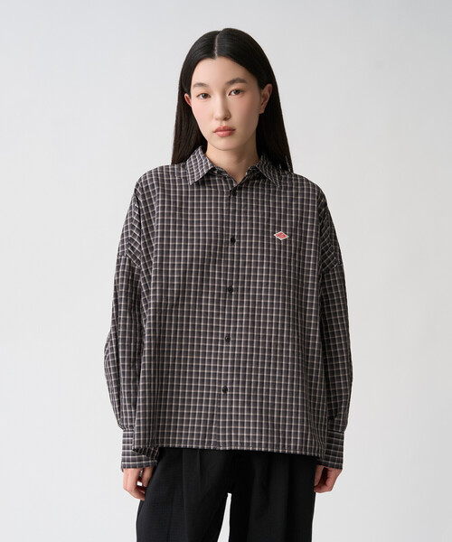 DANTON(ダントン)の「Women's Nylon Taffeta Regular Collar Shirt(シャツ/ブラウス・レディース・ブラック系その他/ブラウン系その他/ブルー系その他5・34/36)」の1枚目の写真