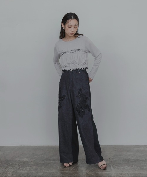 Eimee Law(エイミーロウ)の「ビーズエンブロイダリーデニムパンツ(デニムパンツ・レディース・ブルー/ブラウン/ブラック・MEDIUM)」の18枚目の写真