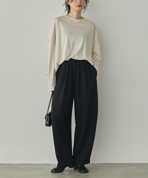 hunch(ハンチ)の「とろみダンボール カーヴィパンツ(その他パンツ・レディース・ブラック/チャコールグレー/グリーン・FREE)」の9枚目の写真