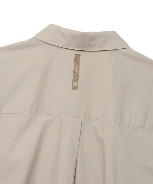 LIFE WORK(ライフワーク)の「レディース スリットミニマル半袖シャツ(Tシャツ/カットソー・レディース・ブラック/ベージュ・SMALL/MEDIUM)」の5枚目の写真