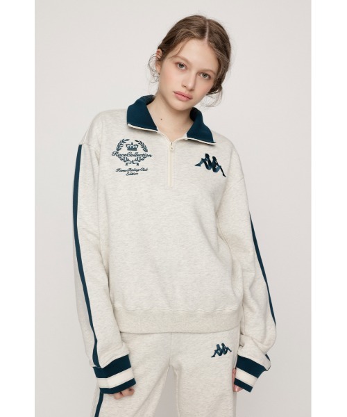 SLY(スライ)の「KAPPA x SLY HALF ZIP SW TOPS カッパスライハーフジップスウェットトップス 秋服(スウェット・レディース・ネイビー/ホワイト系その他2・FREE)」の3枚目の写真