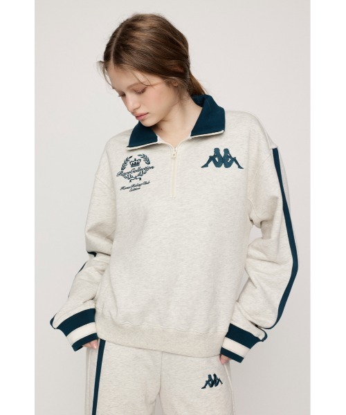SLY(スライ)の「KAPPA x SLY HALF ZIP SW TOPS カッパスライハーフジップスウェットトップス 秋服(スウェット・レディース・ネイビー/ホワイト系その他2・FREE)」の7枚目の写真