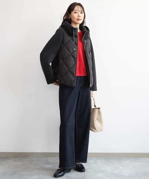 MK MICHEL KLEIN（エムケーミッシェルクラン）の「[洗える]モールヤーンボートネックニット（ベスト・レディース・ブラック/レッド/ブラウン/ブルー・38）」の16枚目の写真