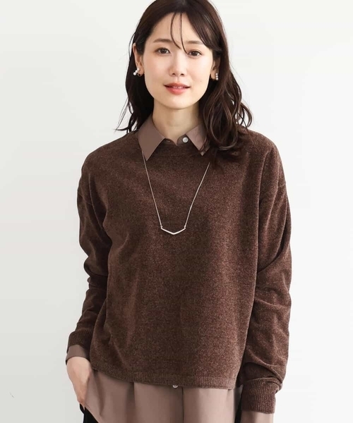 MK MICHEL KLEIN（エムケーミッシェルクラン）の「[洗える]モールヤーンボートネックニット（ベスト・レディース・ブラック/レッド/ブラウン/ブルー・38）」の17枚目の写真
