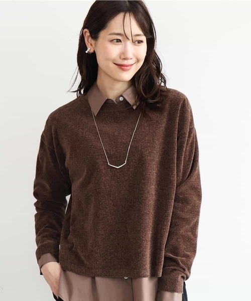 MK MICHEL KLEIN（エムケーミッシェルクラン）の「[洗える]モールヤーンボートネックニット（ベスト・レディース・ブラック/レッド/ブラウン/ブルー・38）」の18枚目の写真
