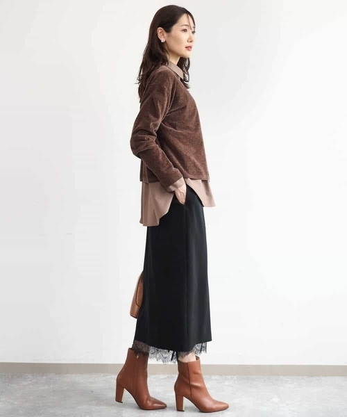 MK MICHEL KLEIN（エムケーミッシェルクラン）の「[洗える]モールヤーンボートネックニット（ベスト・レディース・ブラック/レッド/ブラウン/ブルー・38）」の21枚目の写真
