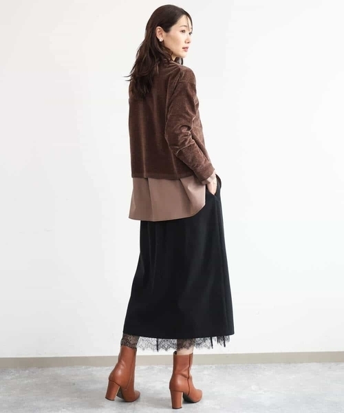 MK MICHEL KLEIN（エムケーミッシェルクラン）の「[洗える]モールヤーンボートネックニット（ベスト・レディース・ブラック/レッド/ブラウン/ブルー・38）」の22枚目の写真