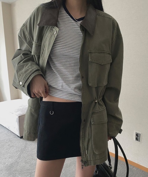 LOENNE(ロエヌ)の「Stand Collar Pocket Jacket / スタンドカラーポケットジャケット(Tシャツ/カットソー・レディース・ベージュ/カーキ・FREE)」の18枚目の写真