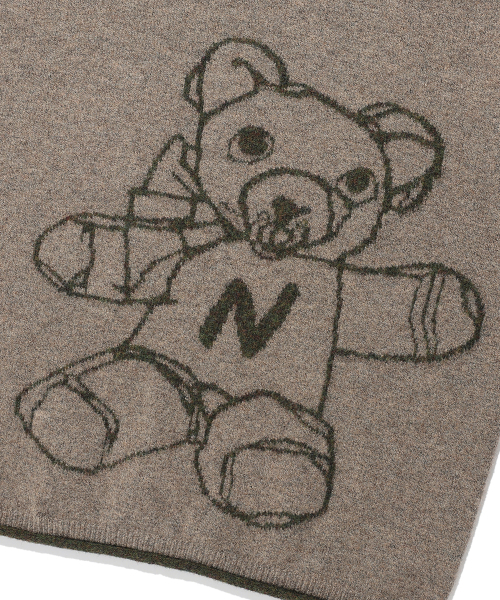 NICE GHOST CLUB(ナイスゴーストクラブ)の「BEARグラフィック ワイドクロップニット_ブラウン(NG2GFFK604A)(ニット/セーター・レディース・ブラウン・F)」の4枚目の写真