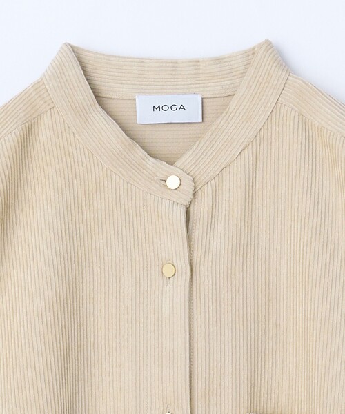 MOGA（モガ）の「ウールレーヨンコールバンドカラーブラウス（シャツ/ブラウス・レディース・ベージュ/チャコールグレー・2）」の12枚目の写真