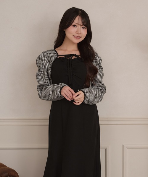 apres jour(アプレジュール)の「【セット着用可能】フロントフリルギャザーキャミワンピース(ワンピース・レディース・ブラック系その他/ブラウン系その他/ブラック・MEDIUM/SMALL/X-LARGE)」の12枚目の写真