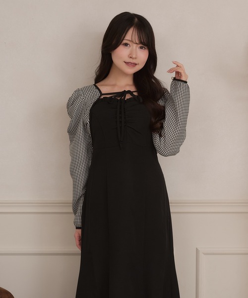 apres jour(アプレジュール)の「【セット着用可能】フロントフリルギャザーキャミワンピース(ワンピース・レディース・ブラック系その他/ブラウン系その他/ブラック・MEDIUM/SMALL/X-LARGE)」の14枚目の写真