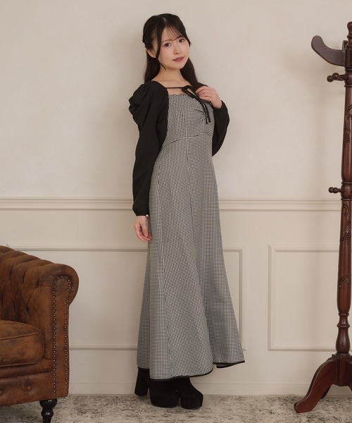 apres jour(アプレジュール)の「【セット着用可能】フロントフリルギャザーキャミワンピース(ワンピース・レディース・ブラック系その他/ブラウン系その他/ブラック・MEDIUM/SMALL/X-LARGE)」の21枚目の写真