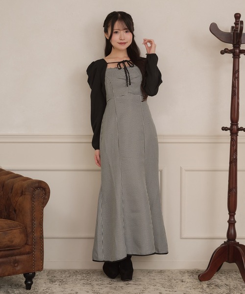 apres jour(アプレジュール)の「【セット着用可能】フロントフリルギャザーキャミワンピース(ワンピース・レディース・ブラック系その他/ブラウン系その他/ブラック・MEDIUM/SMALL/X-LARGE)」の22枚目の写真