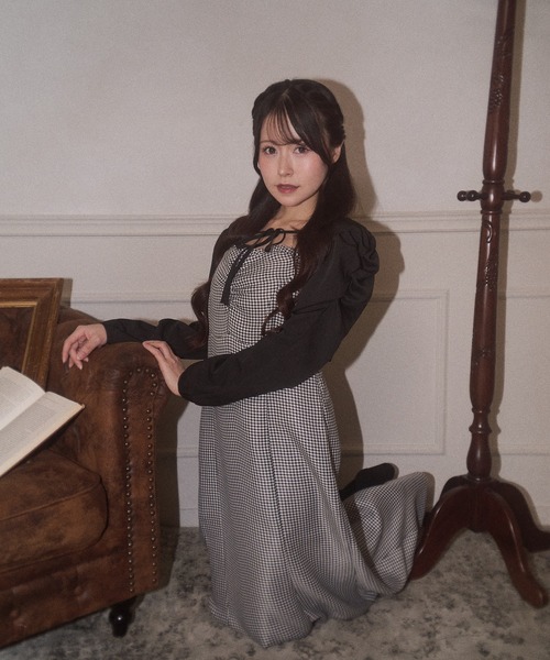 apres jour(アプレジュール)の「【セット着用可能】フロントフリルギャザーキャミワンピース(ワンピース・レディース・ブラック系その他/ブラウン系その他/ブラック・MEDIUM/SMALL/X-LARGE)」の20枚目の写真