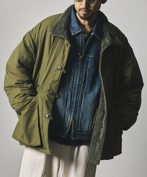 FREAK'S STORE(フリークスストア)の「リバーシブル ボア ジャケット(ブルゾン・メンズ・レオパード/オリーブ/ブラック/チャコールグレー・MEDIUM/LARGE)」の5枚目の写真