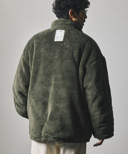 FREAK'S STORE(フリークスストア)の「リバーシブル ボア ジャケット(ブルゾン・メンズ・レオパード/オリーブ/ブラック/チャコールグレー・MEDIUM/LARGE)」の8枚目の写真