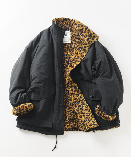 FREAK'S STORE(フリークスストア)の「リバーシブル ボア ジャケット(ブルゾン・メンズ・レオパード/オリーブ/ブラック/チャコールグレー・MEDIUM/LARGE)」の1枚目の写真