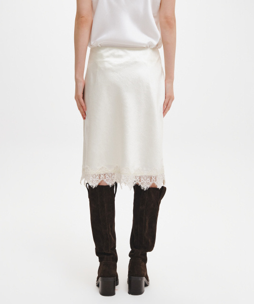 GENERAL IDEA（ジェネラルアイデア）の「サテンレースミディスカート [IVORY] / GF3LSK502（スカート・レディース・アイボリー・SMALL/MEDIUM/LARGE/X-LARGE）」の5枚目の写真