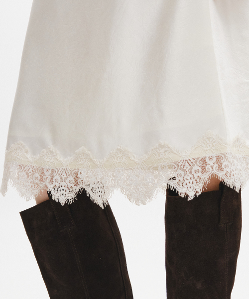GENERAL IDEA（ジェネラルアイデア）の「サテンレースミディスカート [IVORY] / GF3LSK502（スカート・レディース・アイボリー・SMALL/MEDIUM/LARGE/X-LARGE）」の6枚目の写真