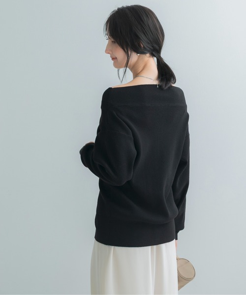 URBAN RESEARCH ROSSO WOMEN(アーバンリサーチ ロッソ)の「ウール混2WAYネックジップニット(ニット/セーター・レディース・ブラック/ブラウン系その他/オフホワイト・FREE)」の7枚目の写真