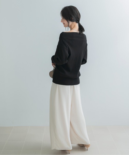 URBAN RESEARCH ROSSO WOMEN(アーバンリサーチ ロッソ)の「ウール混2WAYネックジップニット(ニット/セーター・レディース・ブラック/ブラウン系その他/オフホワイト・FREE)」の8枚目の写真