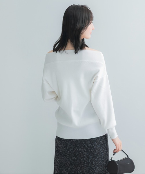 URBAN RESEARCH ROSSO WOMEN(アーバンリサーチ ロッソ)の「ウール混2WAYネックジップニット(ニット/セーター・レディース・ブラック/ブラウン系その他/オフホワイト・FREE)」の10枚目の写真