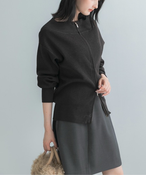 URBAN RESEARCH ROSSO WOMEN(アーバンリサーチ ロッソ)の「ウール混2WAYネックジップニット(ニット/セーター・レディース・ブラック/ブラウン系その他/オフホワイト・FREE)」の19枚目の写真
