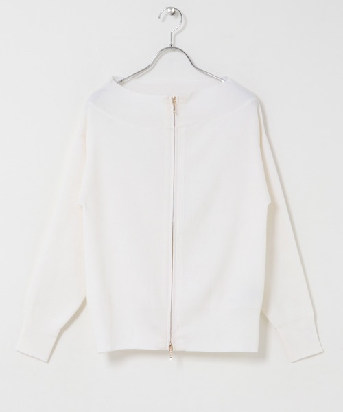 URBAN RESEARCH ROSSO WOMEN(アーバンリサーチ ロッソ)の「ウール混2WAYネックジップニット(ニット/セーター・レディース・ブラック/ブラウン系その他/オフホワイト・FREE)」の21枚目の写真