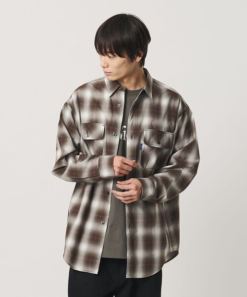 NICE WEATHER(ナイスウェザー)の「<NICE WEATHER>ビッグチェック シャツ(シャツ/ブラウス・メンズ・モカ/コバルトブルー・XS/L/S/M)」の3枚目の写真