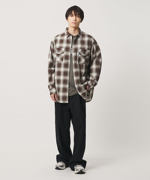 NICE WEATHER(ナイスウェザー)の「<NICE WEATHER>ビッグチェック シャツ(シャツ/ブラウス・メンズ・モカ/コバルトブルー・XS/L/S/M)」の5枚目の写真