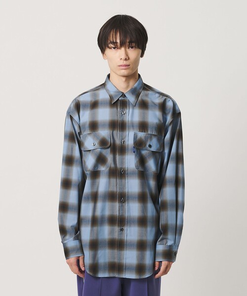 NICE WEATHER(ナイスウェザー)の「<NICE WEATHER>ビッグチェック シャツ(シャツ/ブラウス・メンズ・モカ/コバルトブルー・XS/L/S/M)」の10枚目の写真