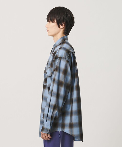 NICE WEATHER(ナイスウェザー)の「<NICE WEATHER>ビッグチェック シャツ(シャツ/ブラウス・メンズ・モカ/コバルトブルー・XS/L/S/M)」の11枚目の写真