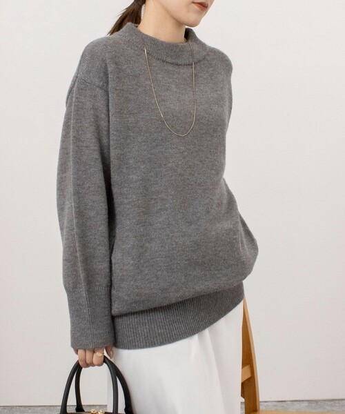 NOLLEY’S(ノーリーズ)の「【WEB限定】ワイドリブヘムロングニット(ニット/セーター・レディース・グレイッシュベージュ/グレー/ブラック・FREE)」の2枚目の写真