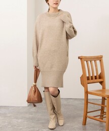 【WEB限定】ワイドリブヘムロングニット