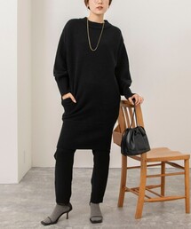 【WEB限定】ワイドリブヘムロングニット