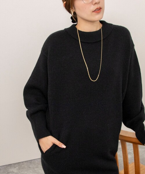 NOLLEY’S(ノーリーズ)の「【WEB限定】ワイドリブヘムロングニット(ニット/セーター・レディース・グレイッシュベージュ/グレー/ブラック・FREE)」の8枚目の写真