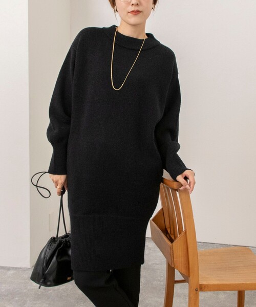NOLLEY’S(ノーリーズ)の「【WEB限定】ワイドリブヘムロングニット(ニット/セーター・レディース・グレイッシュベージュ/グレー/ブラック・FREE)」の9枚目の写真