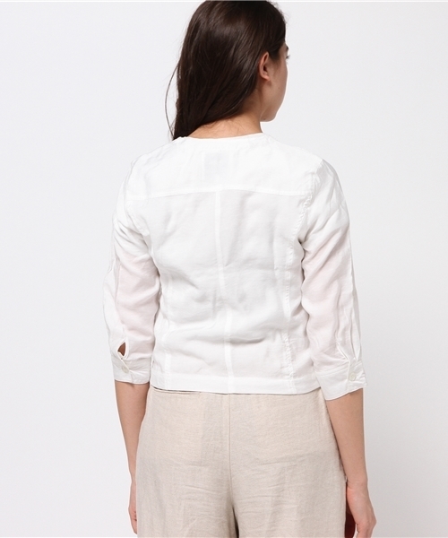 ikka(イッカ)の「7分袖ダブルポケットジップブルゾン(ブルゾン・レディース・オフホワイト/オリーブ/ベージュ・LARGE/MEDIUM)」の6枚目の写真